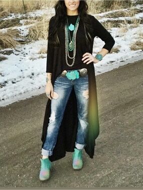 Annabelle Black High-Low Tshirt dress (belt not included)